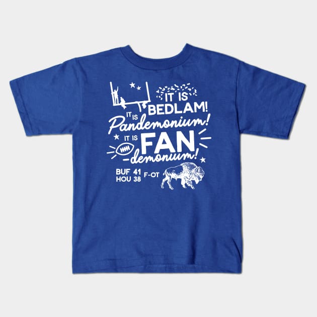 Buffalo Greatest Comeback Fandemonium Kids T-Shirt by Carl Cordes